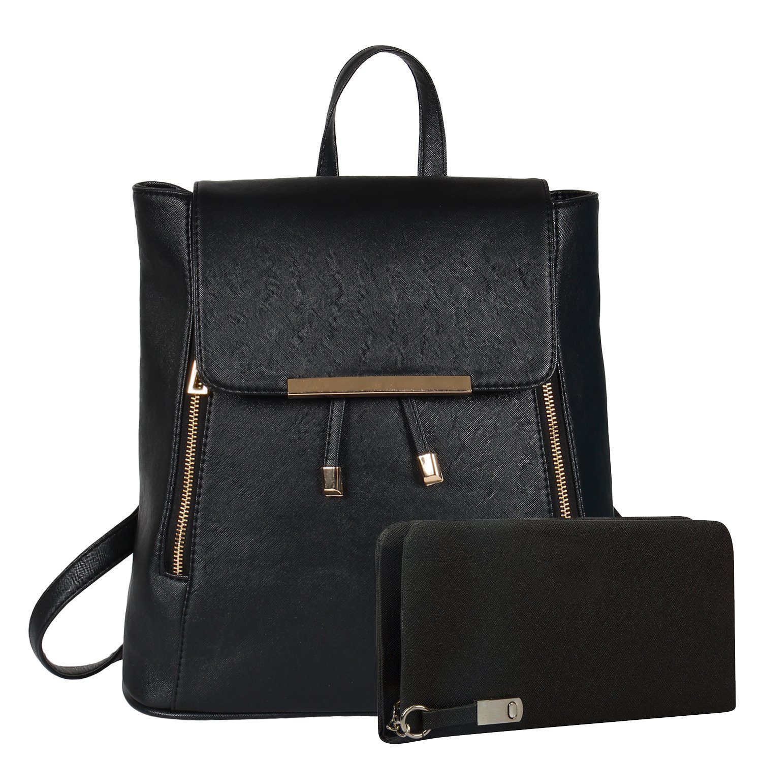 alice girl's combo of clutch and cadence backpack(black)