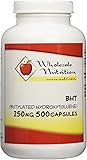 BHT (Butylated Hydroxytoluene) 250mg, 500 capsules