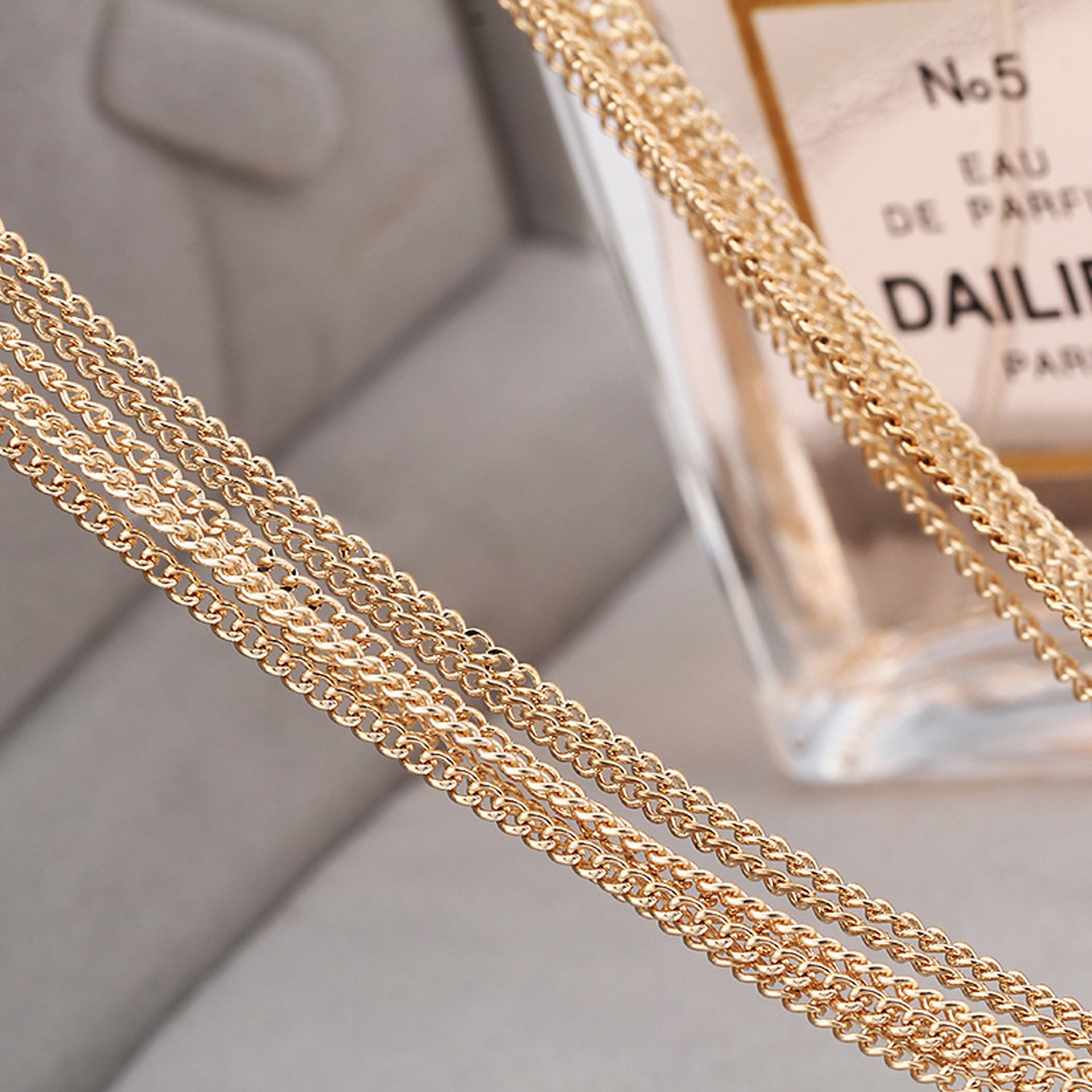 UHIBROS Ring And Chain Alloy Infinite Symbols Tassel Necklace Silver Gold Plated Pendant Long Chain Necklace For Women Gifts