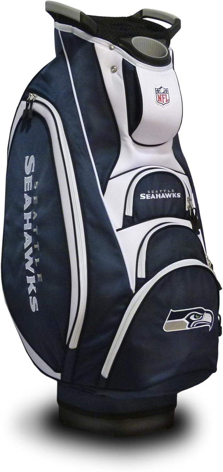 Team Golf NFL New Orleans Saints Victory Golf Cart Bag, 10-way Top with Integrated Dual Handle & External Putter Well, Cooler Pocket, Padded Strap, Umbrella Holder & Removable Rain Hood : Sports & Outdoors