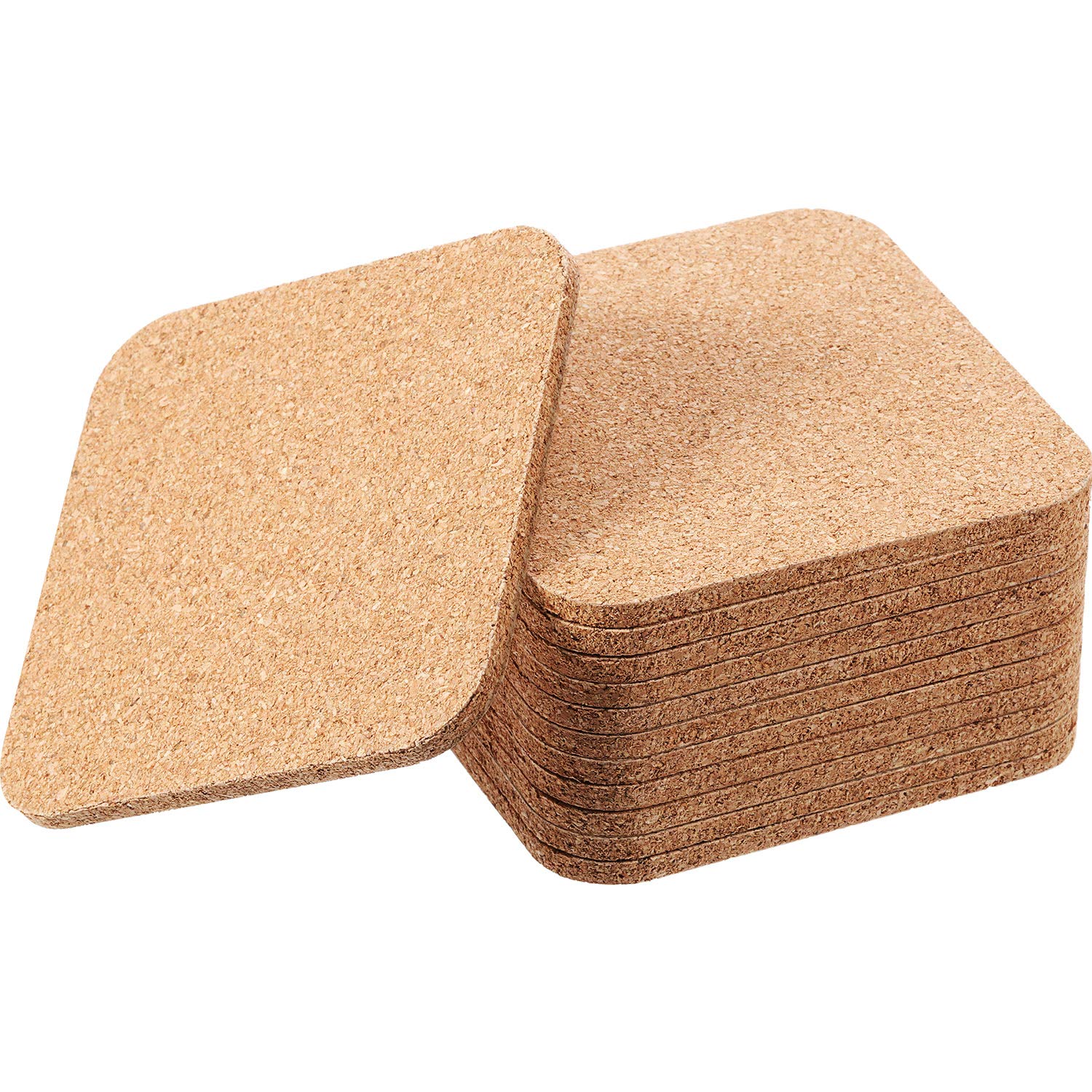 Photo 1 of Boao 12 Pieces Square Cork Coasters Wooden Thick Drink Coasters 4x4 Inch for Kitchen Restaurant Home Bar Cafe Wedding Supplies
