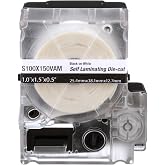 MP Cassette, Self-Laminating Label, Vinyl, 1.00" W x 1.50" H.50 Print On Area, Clear/White