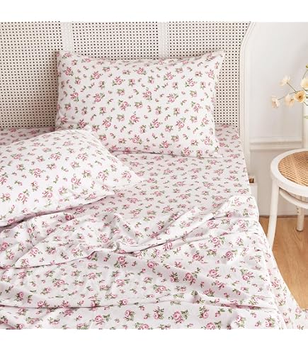 Modern Threads Pacific Coast Textiles – Parure de lit 4 pièces en microfibre au crochet et dentelle pour lit double, en microfibre, brume marine