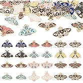 Spritewelry Enamel Butterfly Charms for Jewelry Making Alloy Colorful Butterfly Insect Enamel Charms Gothic Style Metal Moths Earrings Pendants for DIY Necklace Earrings