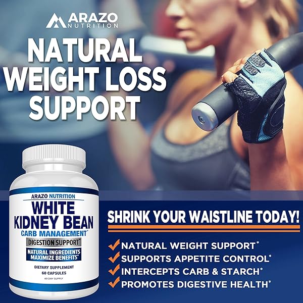 ARAZO NUTRITION WHITE KIDNEY BEAN EXTRACT – 100% PURE CARB BLOCKER AND FAT ABSORBER FOR WEIGHT SUPPORT – INTERCEPT CARBS