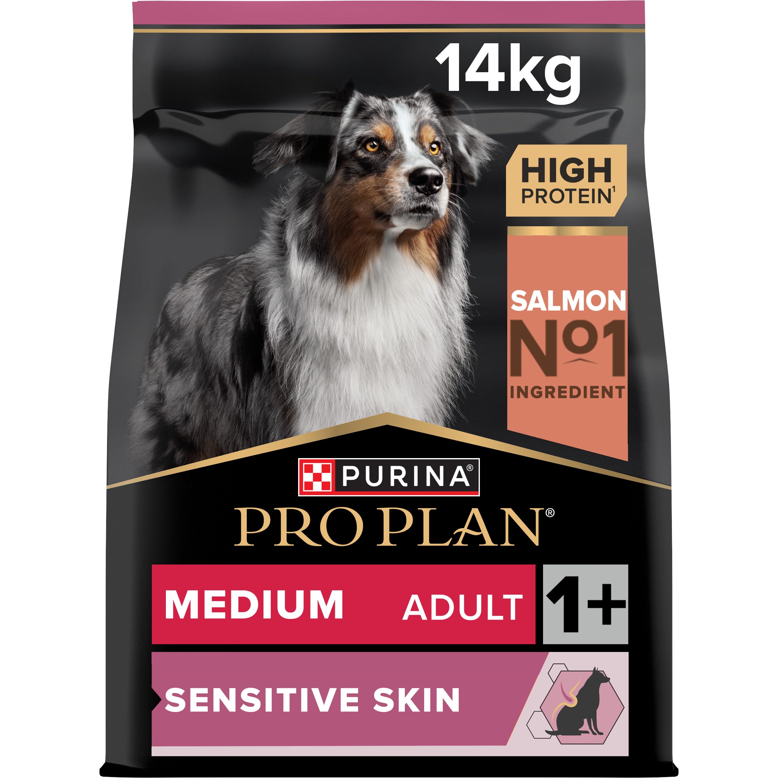 PRO PLAN Medium Sensitive Skin Adult 1+ Dry Dog Food Salmon 14kg Pack