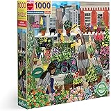 eeBoo: Piece and Love Urban Gardening 1000 Piece Square Adult Jigsaw Puzzle, Puzzle for Adults and Families, Glossy, Sturdy P
