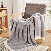 NEXHOME PRO Super Soft Throw Blankets for Couch, Reversible Warm Blankets Cozy Knit Blanket for Women, Fuzzy Plush Lightweight Throws for Sofa, Bed, Picnic, Taupe Grey, 50 x 60 inches