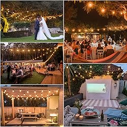 Mlambert 50Ft LED Outdoor String Lights G40 Globe