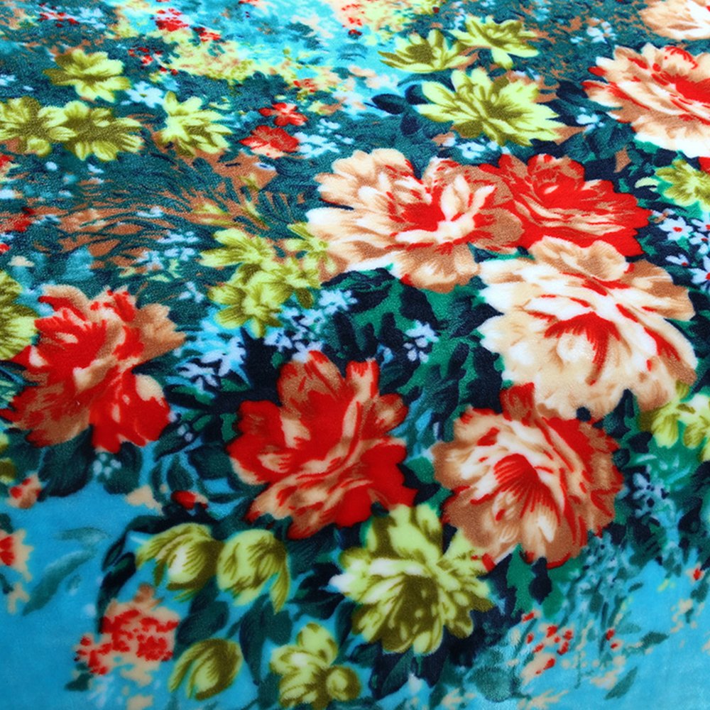 MYLUNE HOME Faux Fur Mink Fleece Blanket Throws with Flower Pattern on Chair Sofa and Bed Full/Queen/King Size