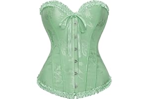 Women's Bustier Corset Lace Up Boned Overbust Bustier Lingerie Top