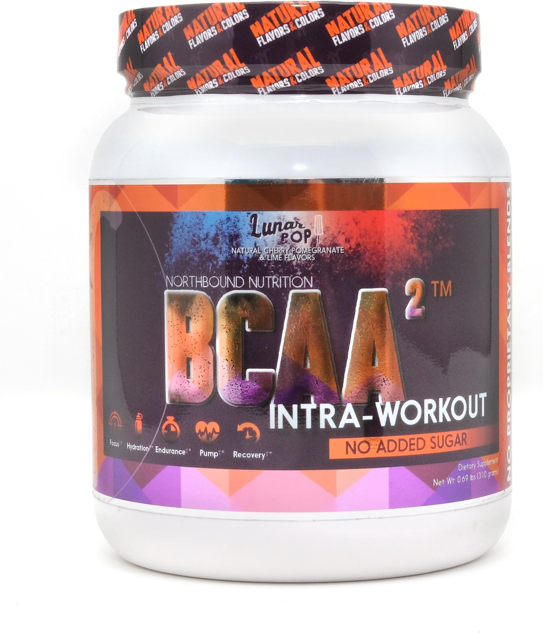 BCAA² - Clinically Dosed All-in-One Intra-Workout BCAAs-Nitric Oxide Booster,Lasting Endurance and Hydration Powder Formula- No Artificial Flavors or Coloring - Preservative Free - Lunar Pop Flavor