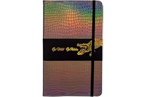 Pukka Pad, Wild Notepad with Pocket, Ribbon Page Marker, and Elasticized Closure - 8.5 x 5.3in - 96 Sheets of 80GSM Ivory Lined Paper - Crocodile