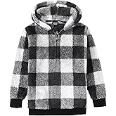 Little Beauty Girls Fuzzy Fleece Hoodies Sweatshirt Sherpa Pullover Cozy Hooded Outwear Coat with Pockets