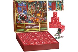 VEWICOKOP Jigsaw Puzzle Advent Calendar 2024 for Kids & Adult - 24 Days Christmas Countdown Calendar, 1008 Pieces Family Game Puzzle Xms Gift Idea for Boys Girls Teens (Santa's Surprise 19.7 x 27.6 inch)