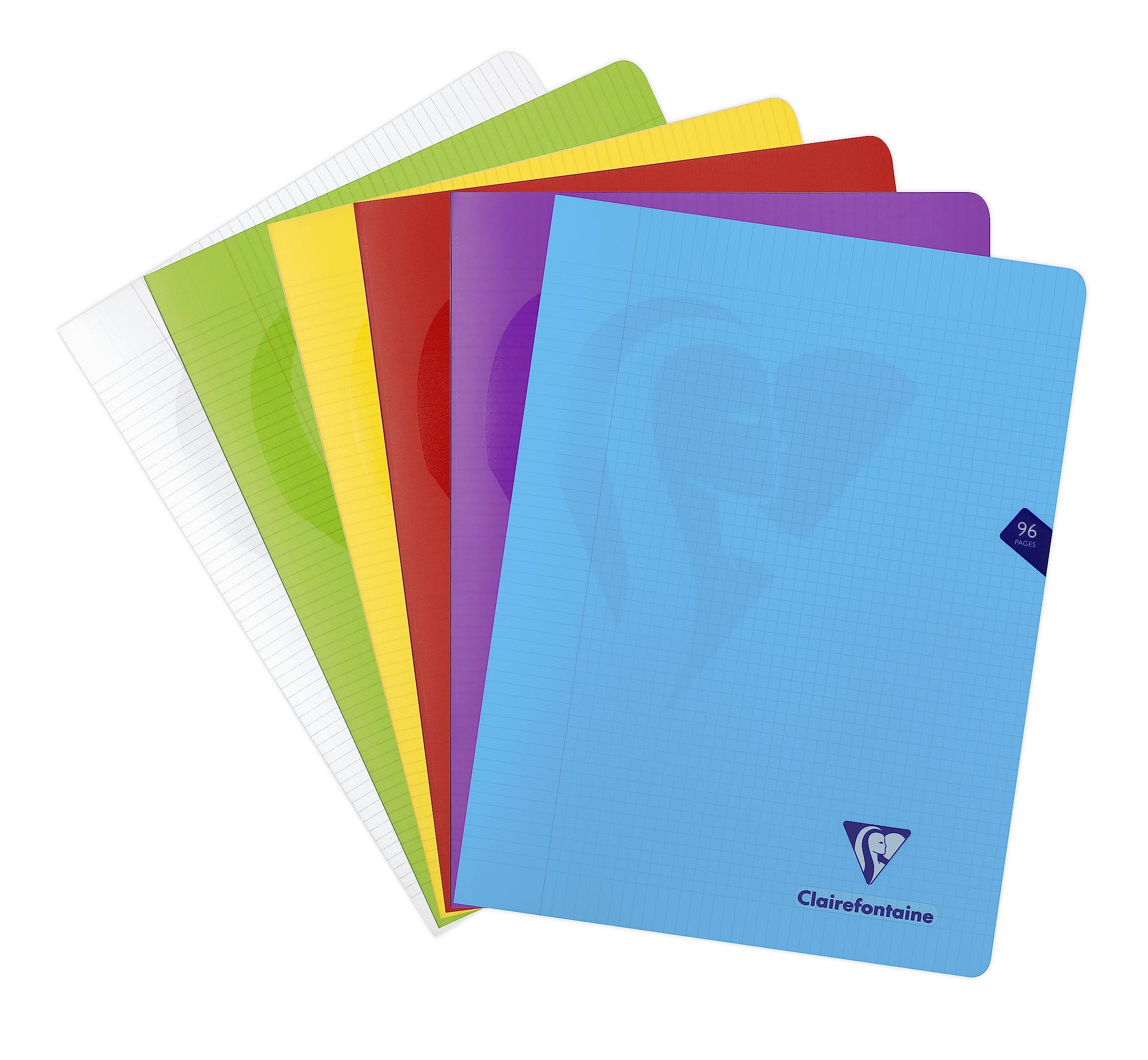 Clairefontaine 303368C - Mimesys Stapled Notebook - 24x32cm - 96 Small Squared Pages with Margin - 90g White Paper - Transparent Polypro Cover - Random Colour