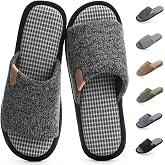 GOEWY Mens Open Toe Slippers Memory Foam Indoor House Shoes Gifts | Gift for Men,Breathable,Non Slip,Soft,Open Toe,Guest Slippers,Indoor and Outdoor
