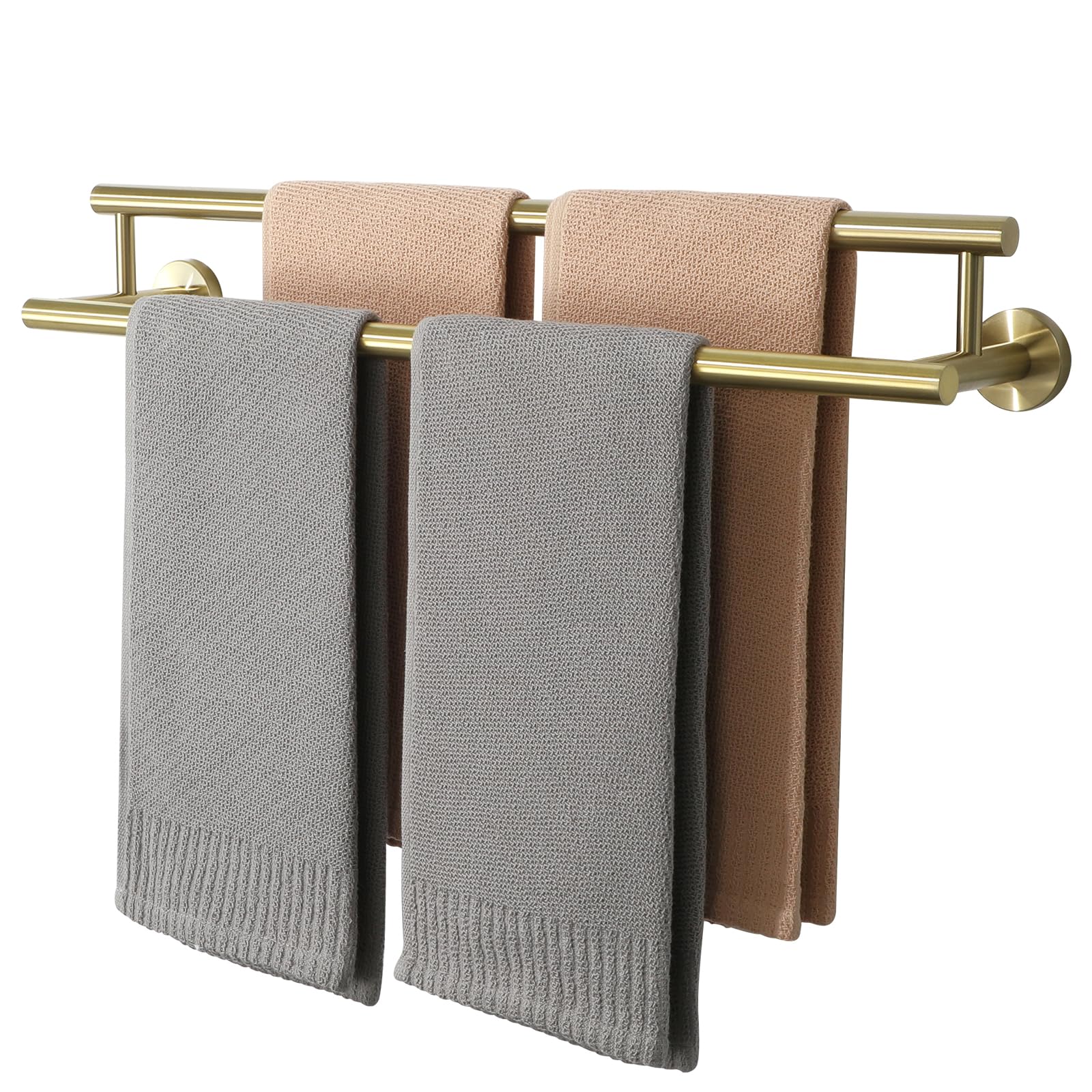 Photo 1 of Alise Double Bath Towel Bars,20 Inch Towel Racks for Bathroom Wall Mounted,SUS304 Stainless Steel Towel Holder,Space-Saving Towel Hanger,Modern Decor Towel Rod,Brushed Gold Towel Rail,GYT6902-500-G