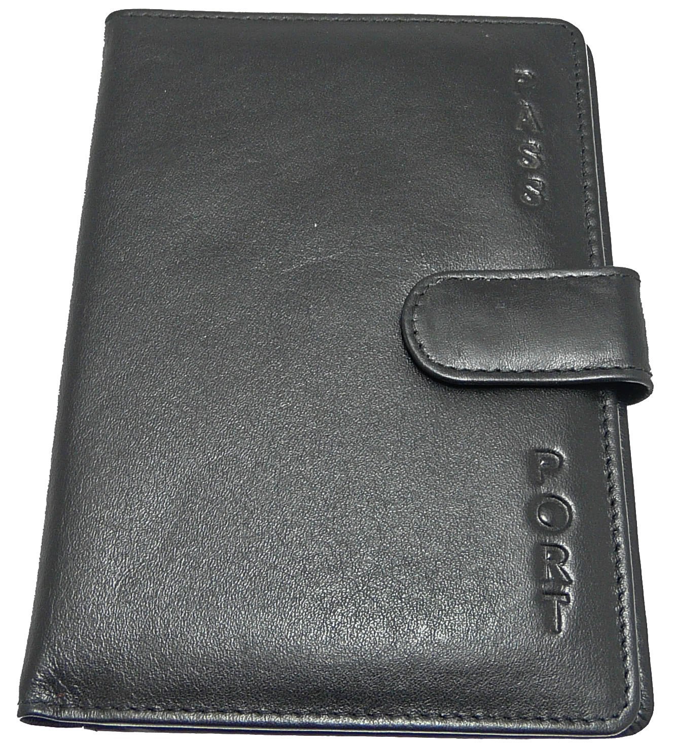 benerini Soft Leather Passport Holder Cover - Black