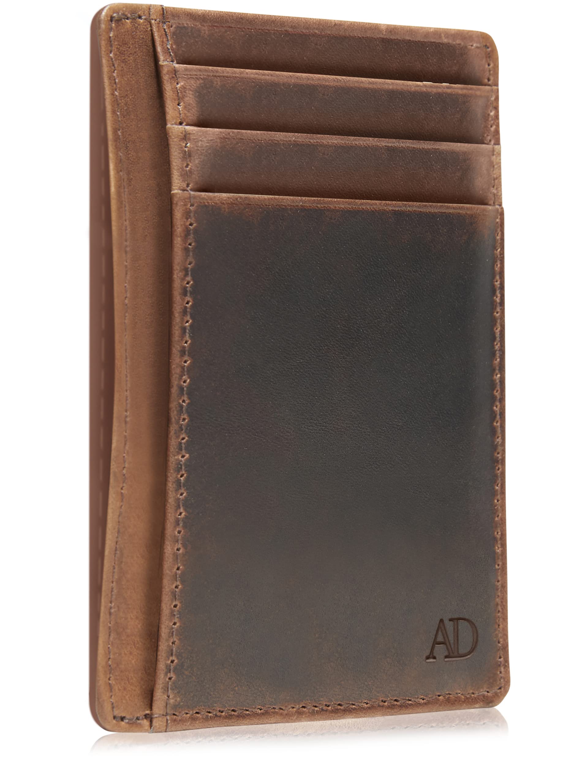 Access Denied Slim Minimalist Wallets for Men & Women - Leather Front Pocket Thin Mens Wallet RFID Credit Card Holder Gifts for Men