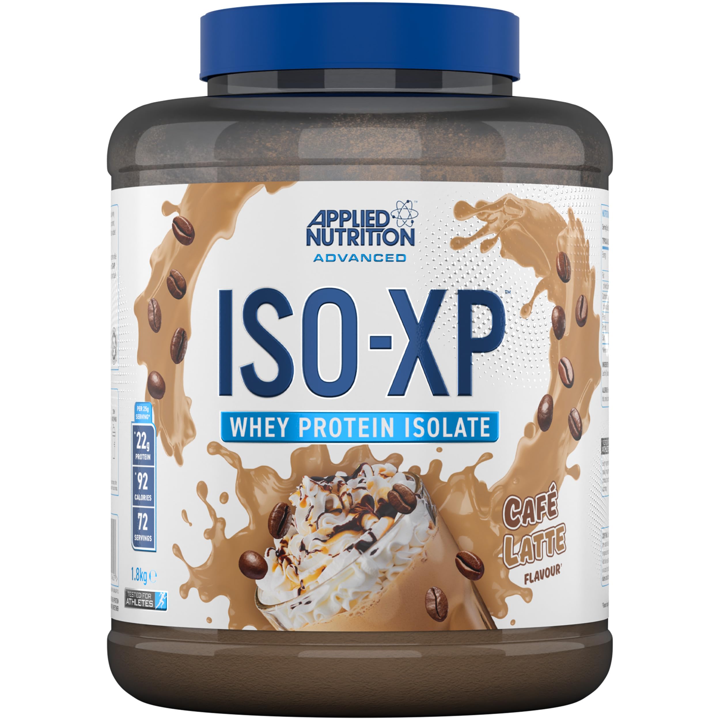 Applied Nutrition ISO-XP Whey Protein Isolate – Over 21g Protein, Low Carb, Low Fat, BCAA-Rich, Fast Absorption, Soy-Free, Halal-Certified (1.8kg - 72 Servings) (Cafe Latte)