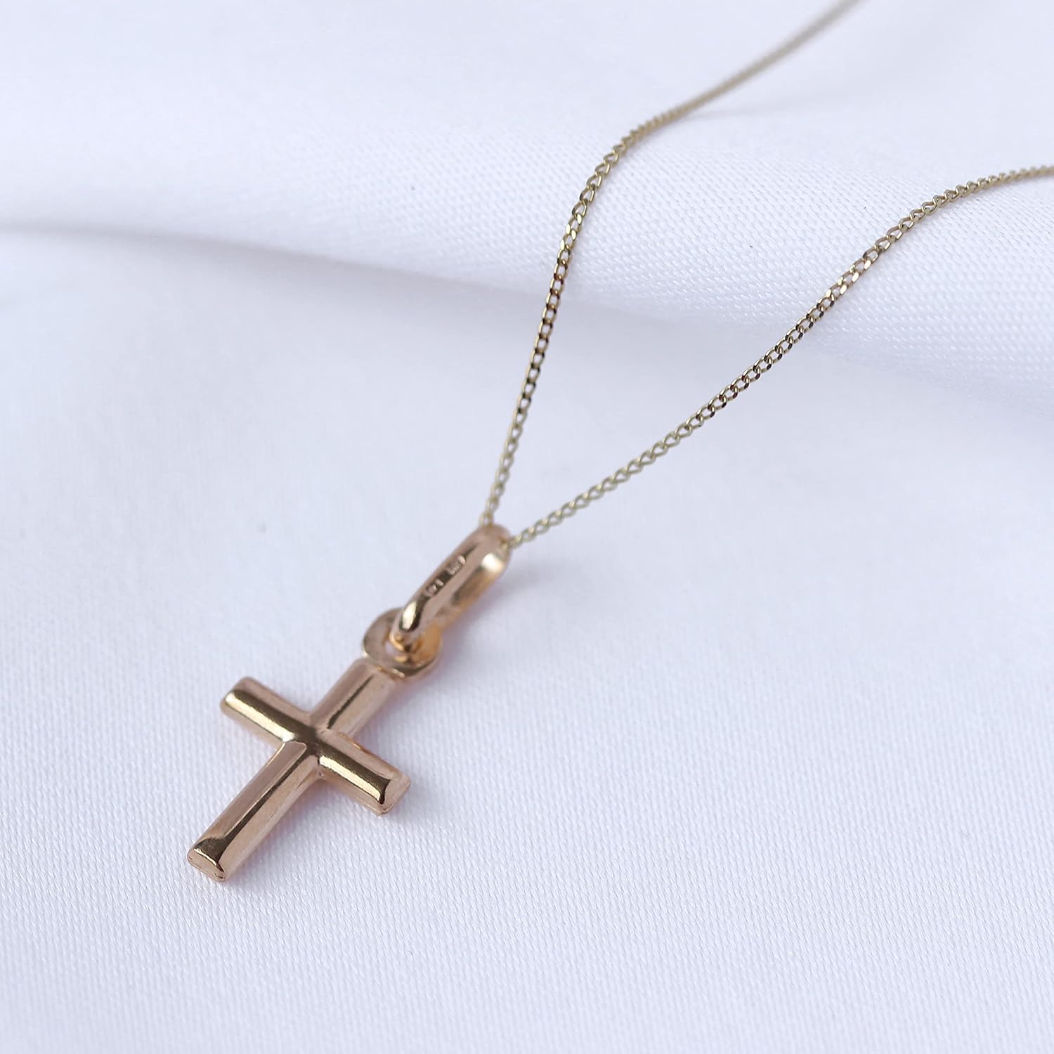 9ct Gold Plain Cross Necklace 20 Inches Amazon.co.uk Jewellery