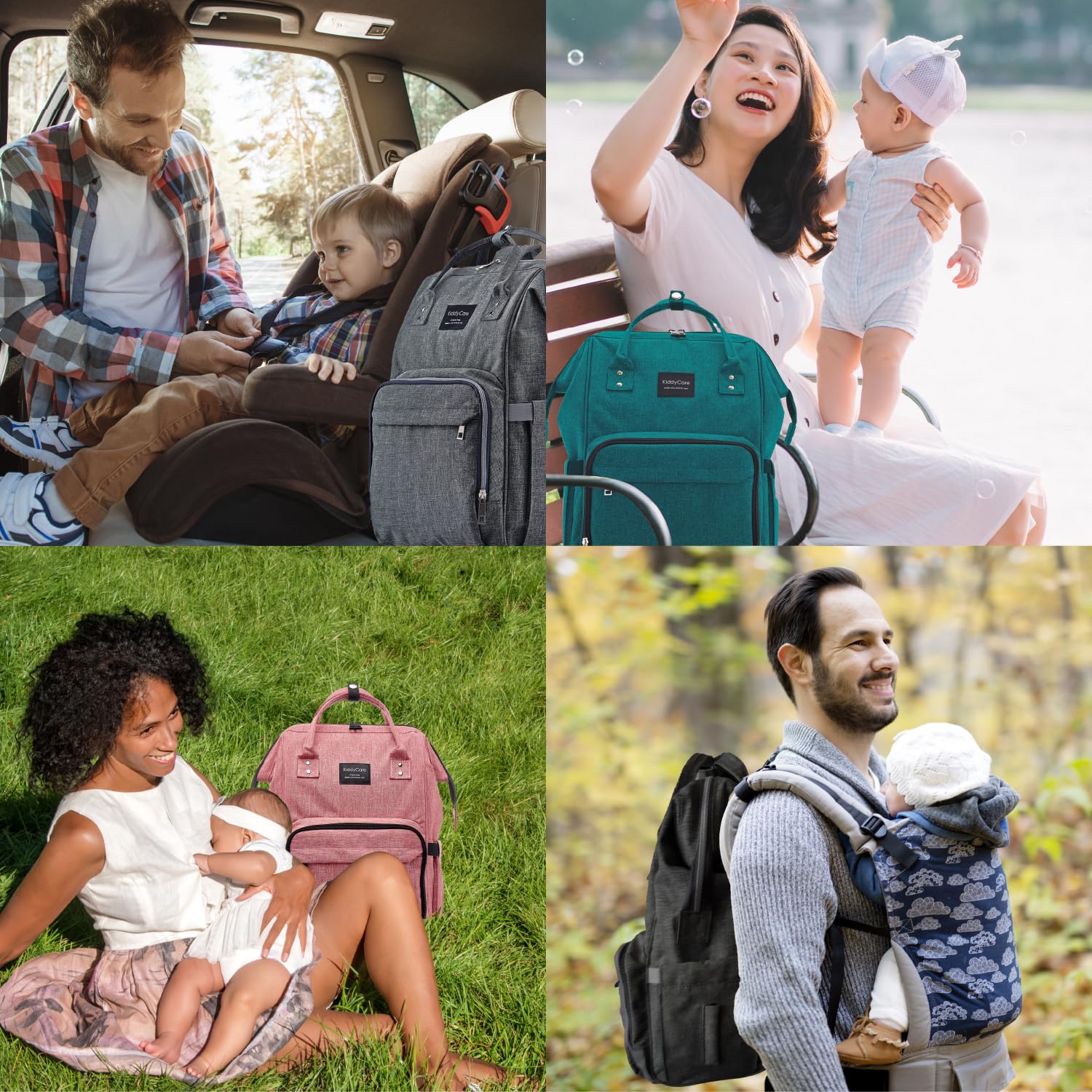 Kiddycare Diaper Backpack for Mom | Travel Backpack Featuring Baby Diaper Bags with Changing Station for Several Use, Waterproof Tote Bag Perfect for Maternity Baby Bags Stylish | Pink