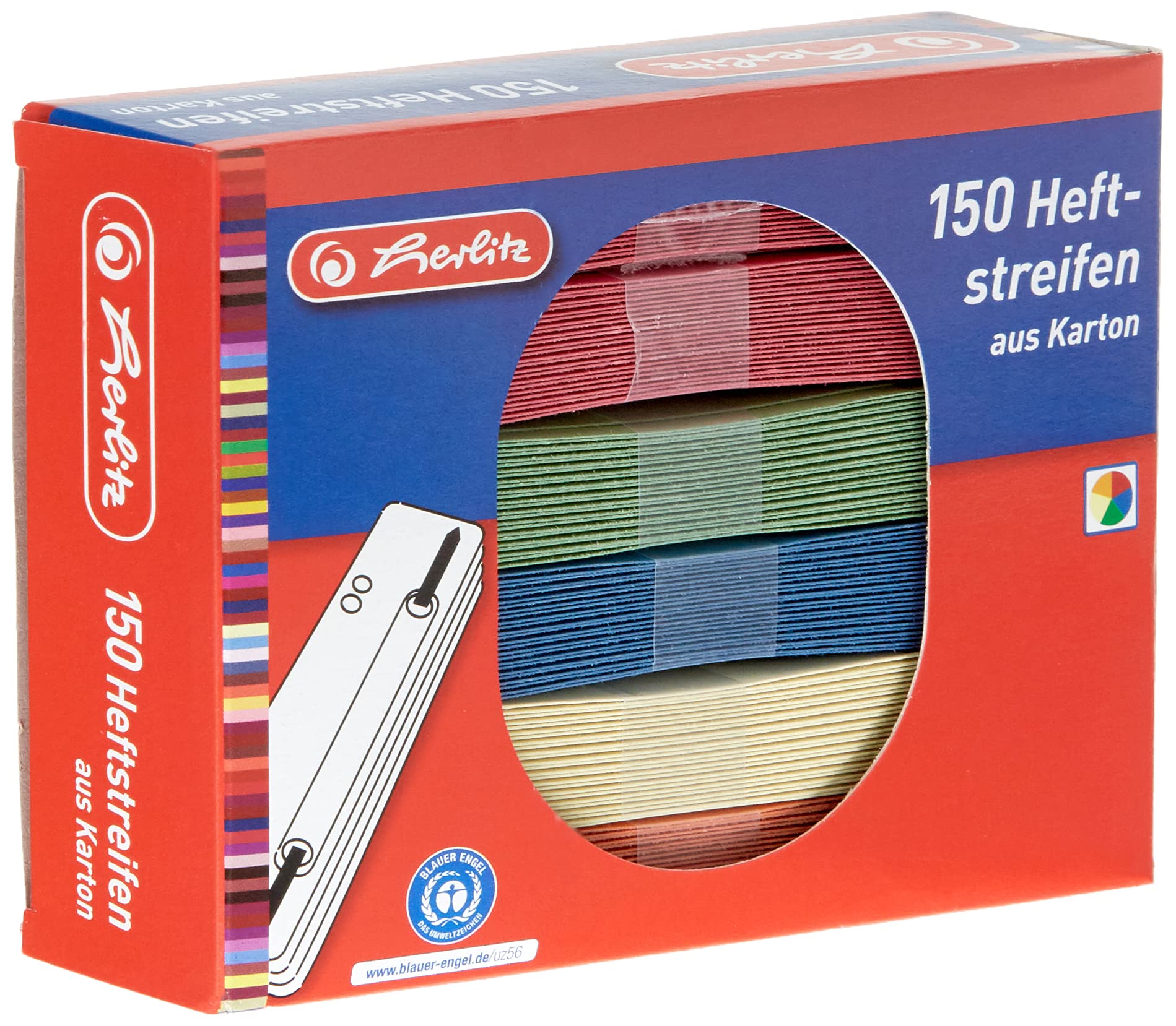 Herlitz Recycling Cardboard Filing Strip - Assorted (Pack of 150)