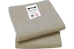 Now Designs Ripple Cotton Dish Towels, Set of 2, Sandstone, 2 Count