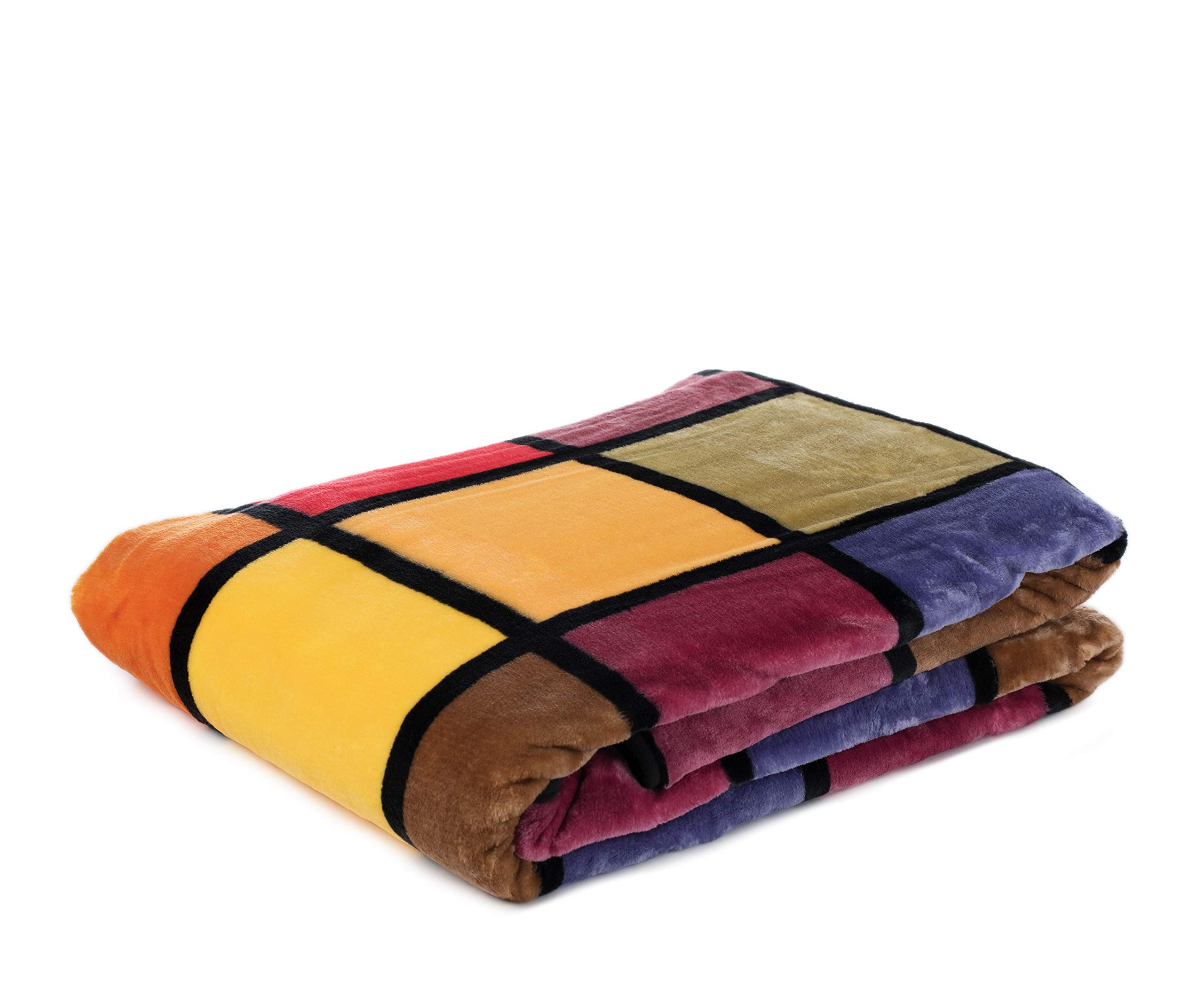 Gözze - Soft Blanket, Cashmere Feel, High Fabric Weight 500 g/m², Antigua, 150 x 200 cm - Orange/Red/Yellow — image 1