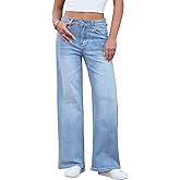 GRAPENT Wide Leg Jeans for Women Trendy High Waisted Stretchy Denim Pants 90s Baggy Jeans Trouser Jeans with Pockets