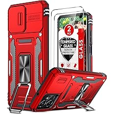 LeYi for Motorola G Power-5G-2023 Phone Case: with Slide Camera Cover + [2 Packs] Tempered Glass Screen Protector, Full Body 