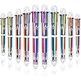 Mluchee 24 Pack Multicolor Pen All In One 0.5mm 6-in-1 Multi Color Pen, Back to School Pens, Fun Pens for Party Favors, Retractable Ballpoint Rainbow Color Pens Thanksgiving Christmas Gifts