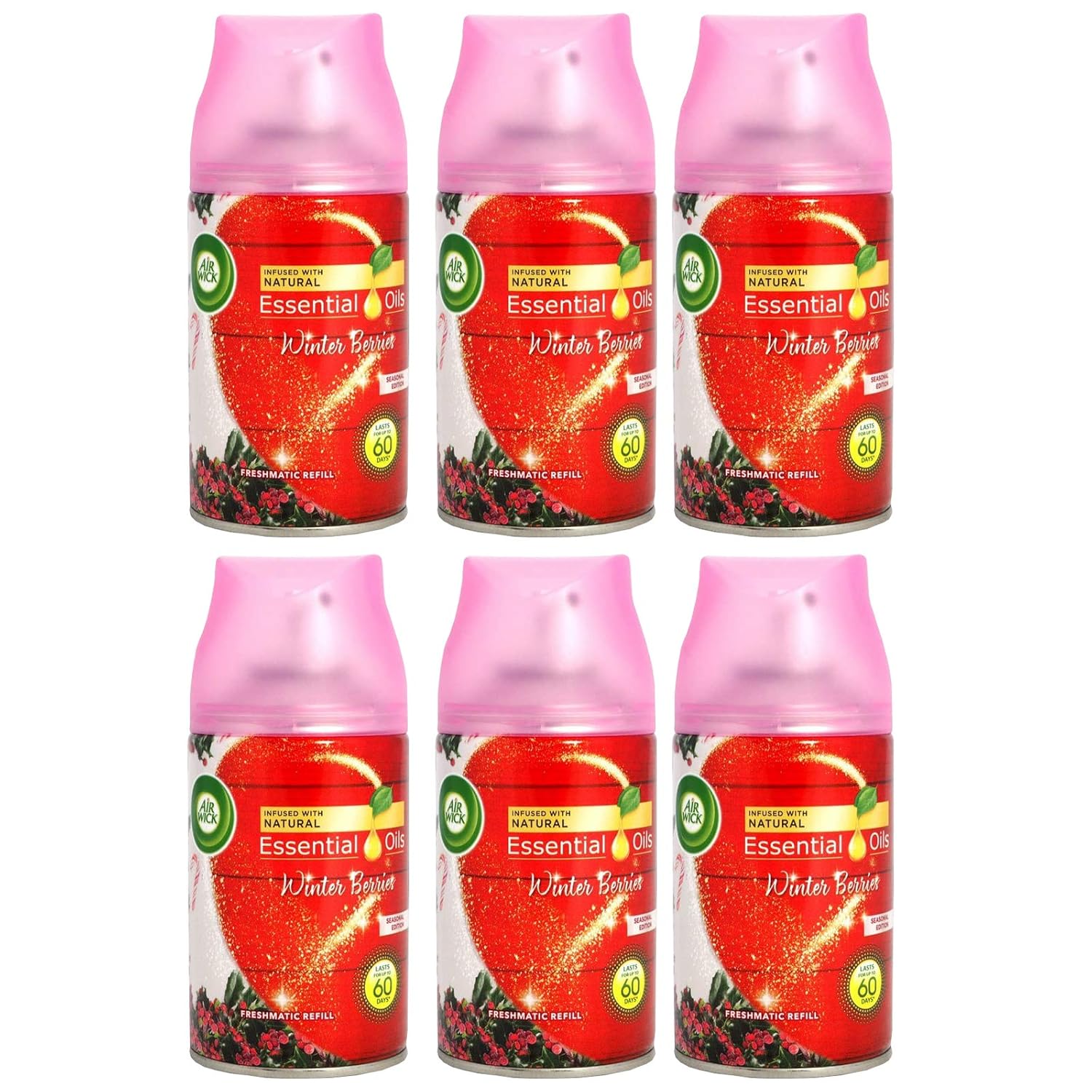 6 x Winter Berries Air Freshener, Freshmatic Automatic Spray Refills