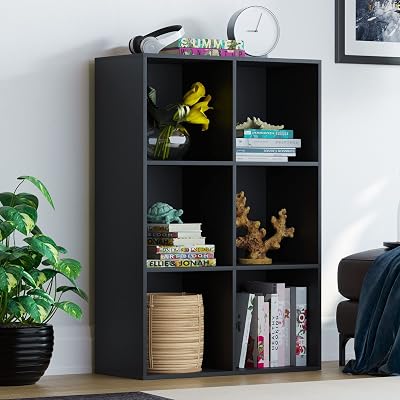 Vida Designs Durham 6 Cube Black Bookcase Storage Organiser