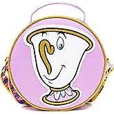 Disney Bag, Crossbody, Round, Beauty and the Beast Chip Poses, Lavender, Vegan Leather