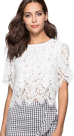 t shirt dentelle blanc