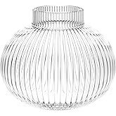 YANWE1 Round Glass Vase, Flower Vases for Bouquet, Ribbed Glass Vases for Flowers, Small Clear Vase for Living Room, Office, Coffee Table, Shelf, Wedding, 6 Inches