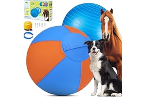 SROTEK Herding Ball for Dogs - 18" Dog Herding Ball, Dog Agility Equipment, Herding Ball for Australian/German Shepherd Collie, Dog Toys for Christmas/Birthday Gifts (Orange&Blue, Medium - 18")
