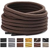 Stepace Round Shoelaces [2 Pairs] Heavy Duty Boot Shoe Laces for Hiking Work Boots