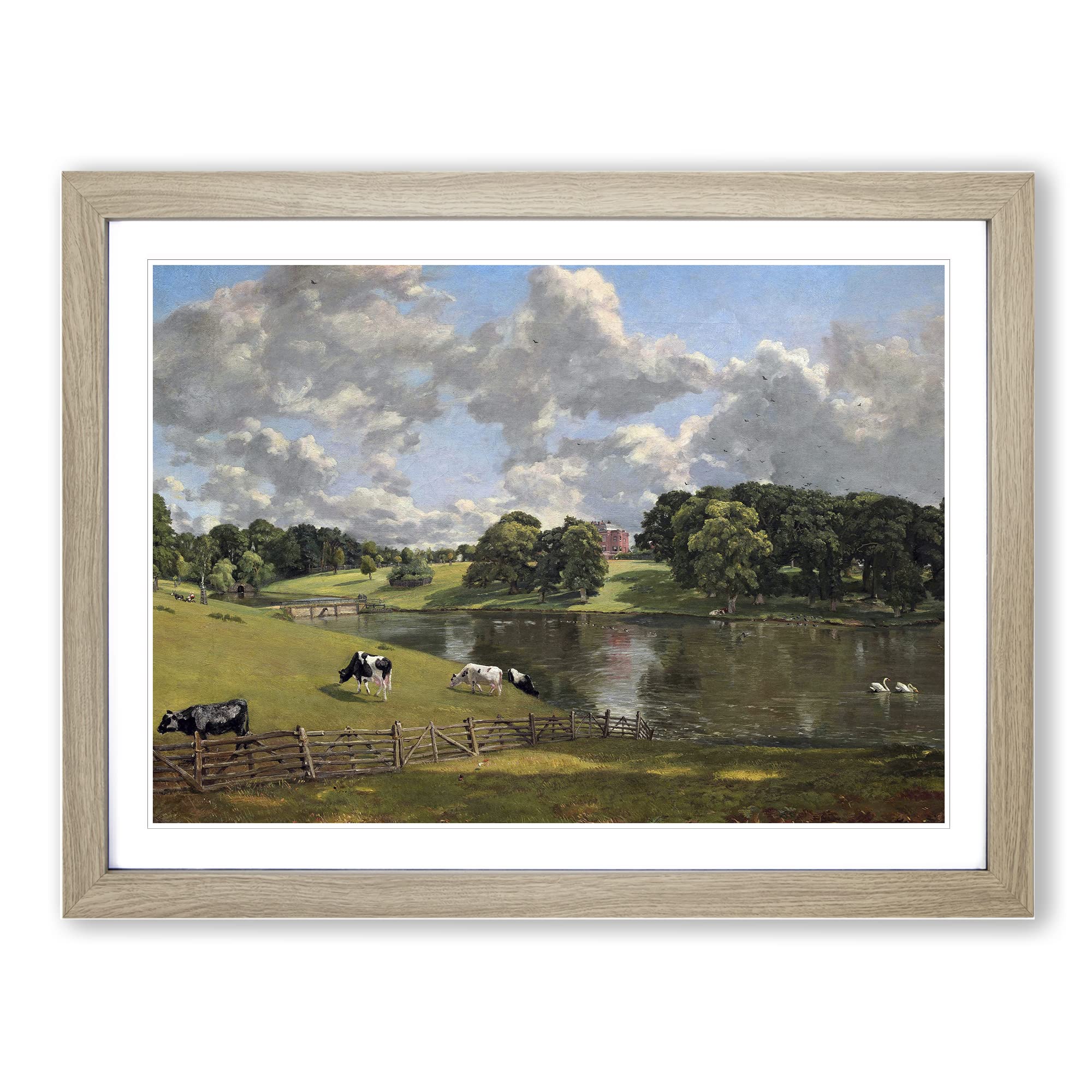 John Constable Wivenhoe Park Framed Print | A3 Oak Framed Wall Art | Ready to Hang | Modern Nature Picture | Living Room Bedroom Lounge Office