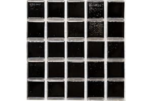 URBN.DESIGN URBN Contemporary Almost Black But Dark Grey Iridescent Glass Mosaic Tile for Indoor and Outdoor - Sample Tile (4-1/3 inches x 4-1/3 inches, 0.13 SQ FT)