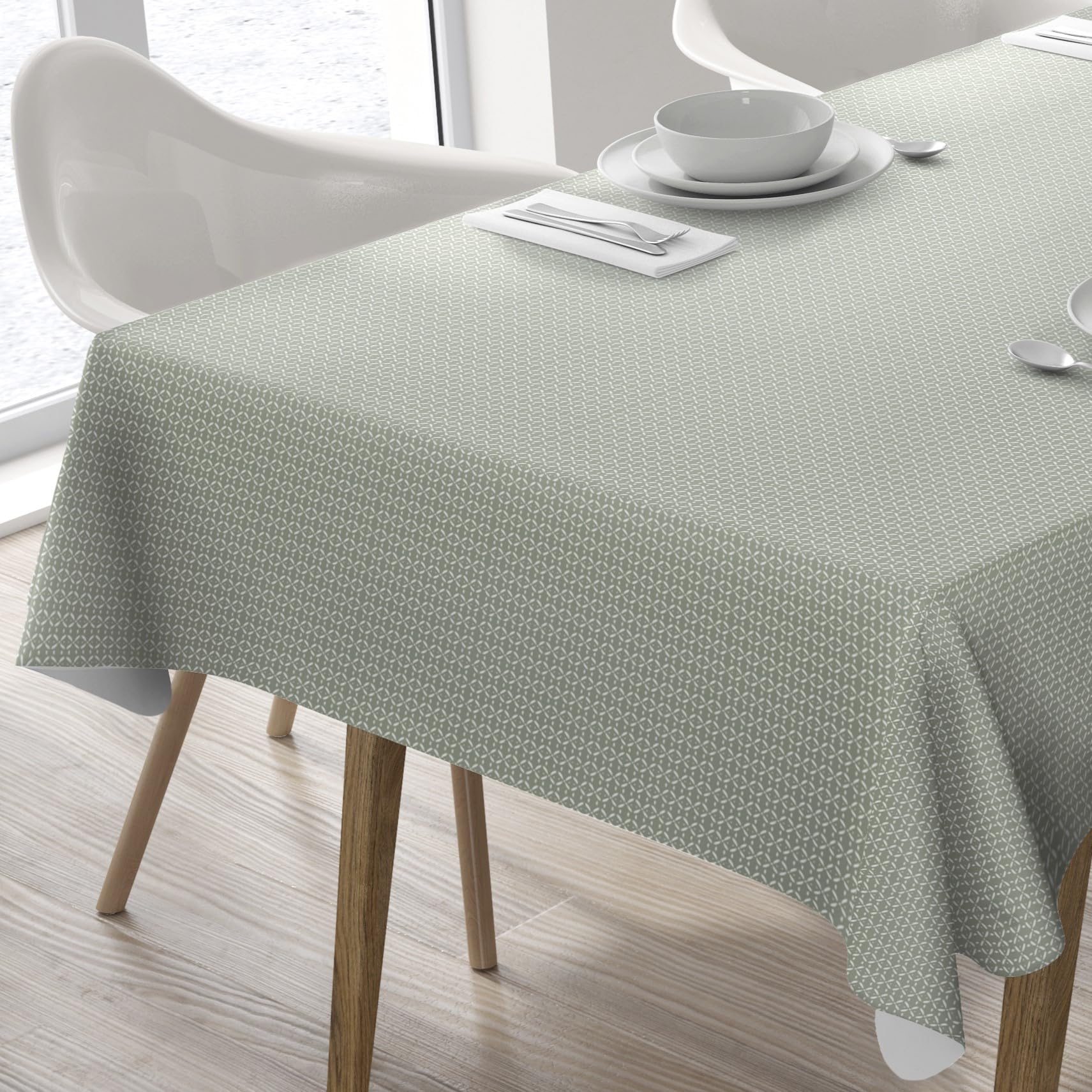 Home Direct Rectangular Oilcloth PVC Wipe Clean Tablecloth 140cm x 180cm 55x70 Sage Green