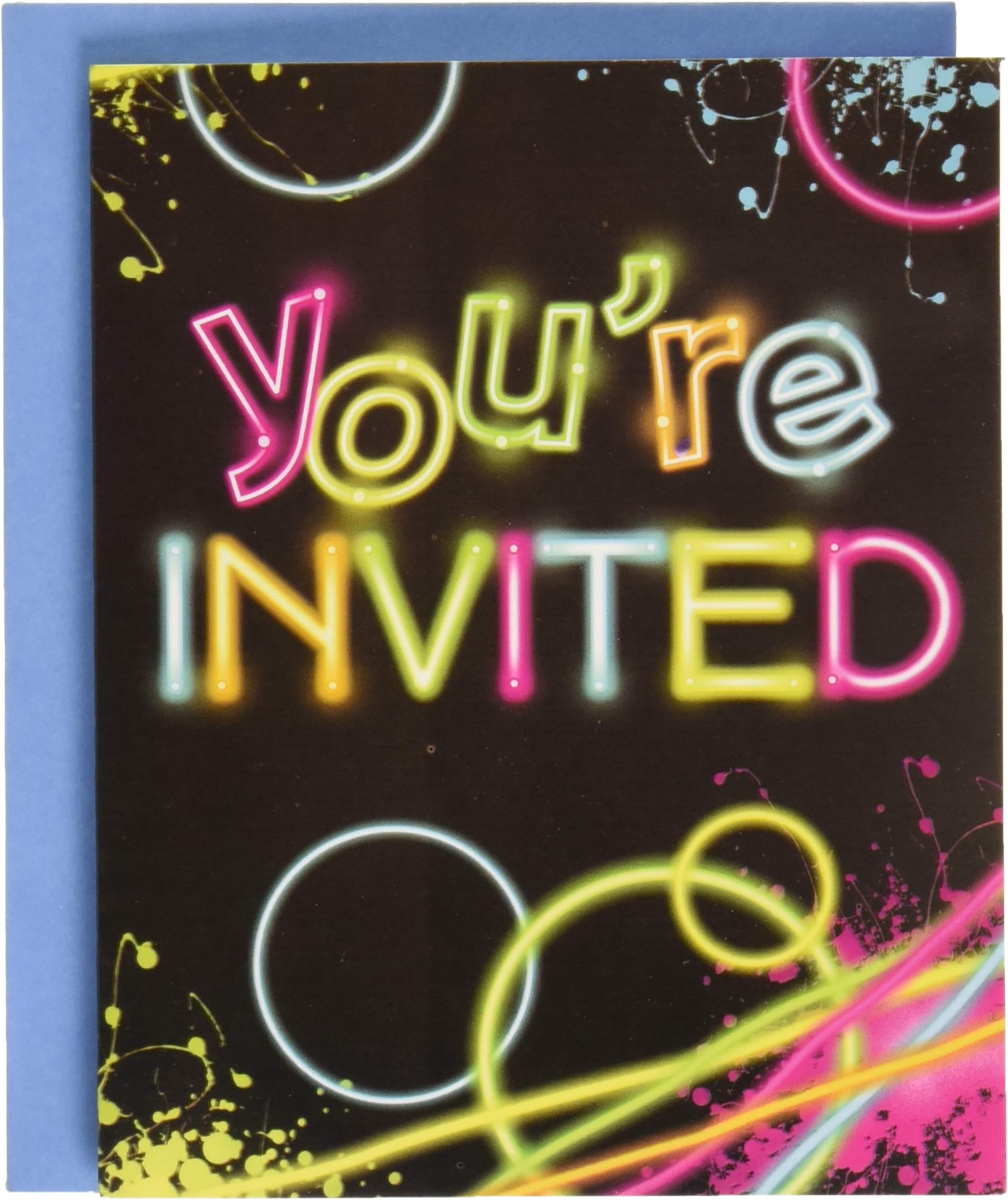 Creative Converting Glow Party Birthday Party Invitations (8 Count)