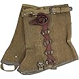 GENUINE MILITARY SURPLUS Vintage Italian Gaiters, Boot Guard, Canvas, Leather Trim, Hiking Gear, Protects Against Water Muds and Thorns, Made in Italy, with Laces