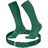 Youth Baseball Socks and Belt Set – Baseball or Softball Socks and Adjustable Belt