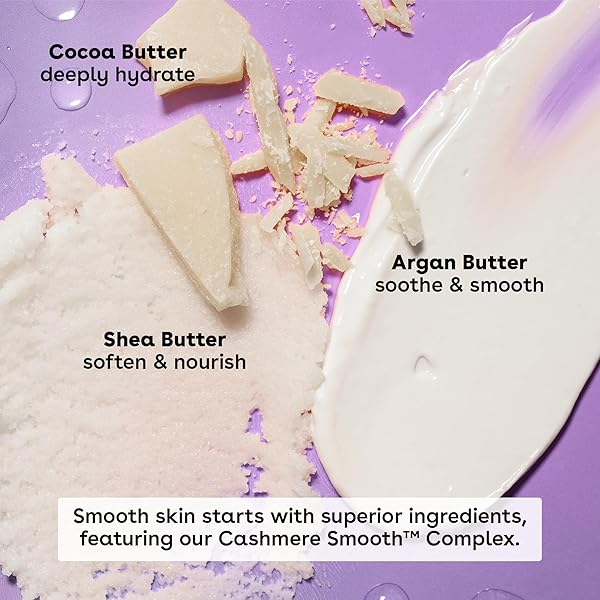 EOS CASHMERE WHIPPED OIL BODY BUTTER, VANILLA CASHMERE, 72 HOUR WEIGHTLESS MOISTURE FOR DRY SKIN, RICH FORMULA AND DEEP HYDRATION, BODY CARE, 10 OZ
