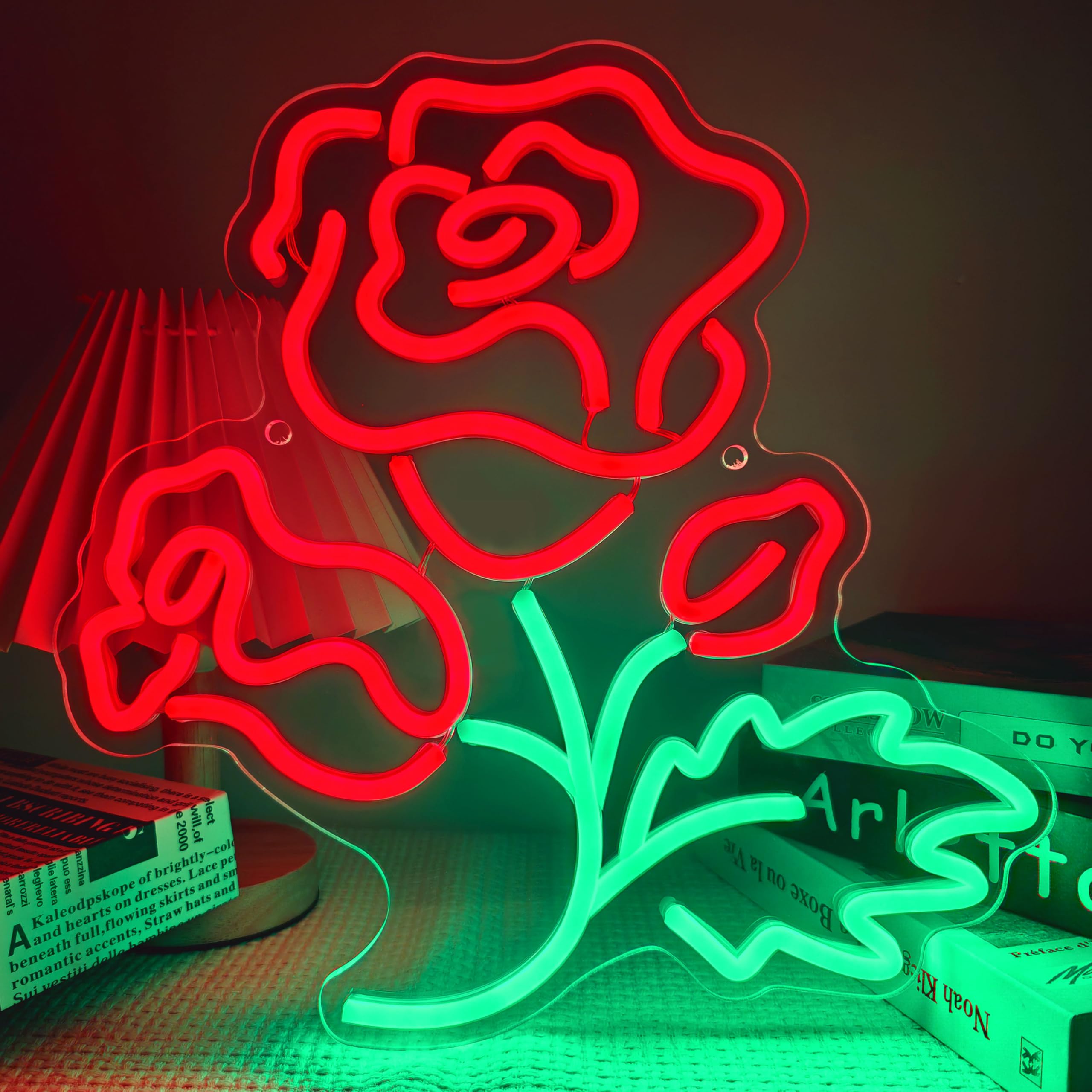 Led Light Sign Roses Artlast Red Rose Neon Signs Romantic Rose Flower Lights for Home Living ...