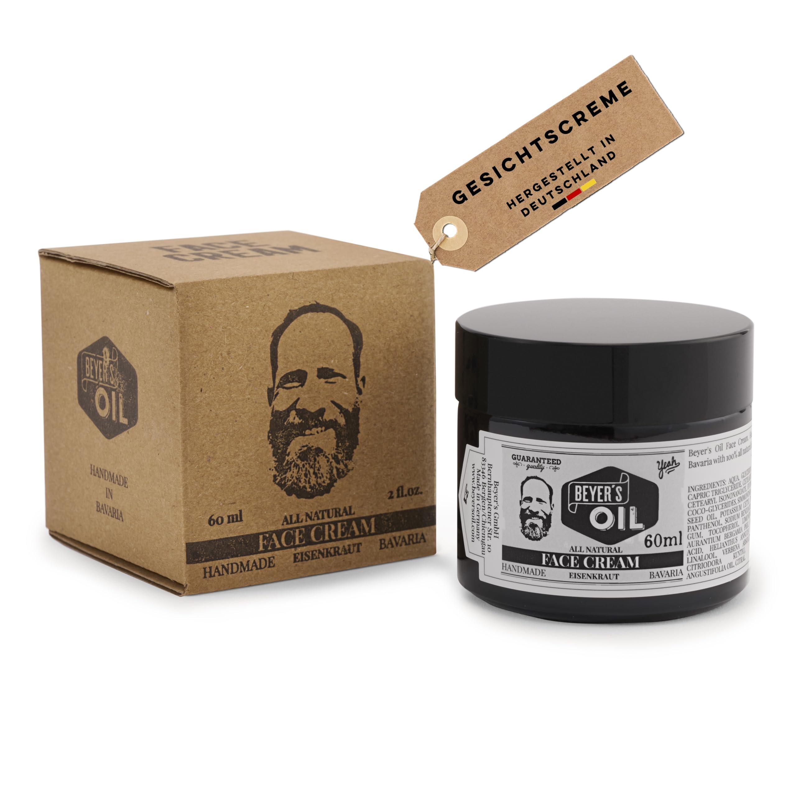 Beyer's Oil Verbena Face Cream - 100% Natural - Absorbs Quickly and Nourishes the Skin - Handmade in Bavaria