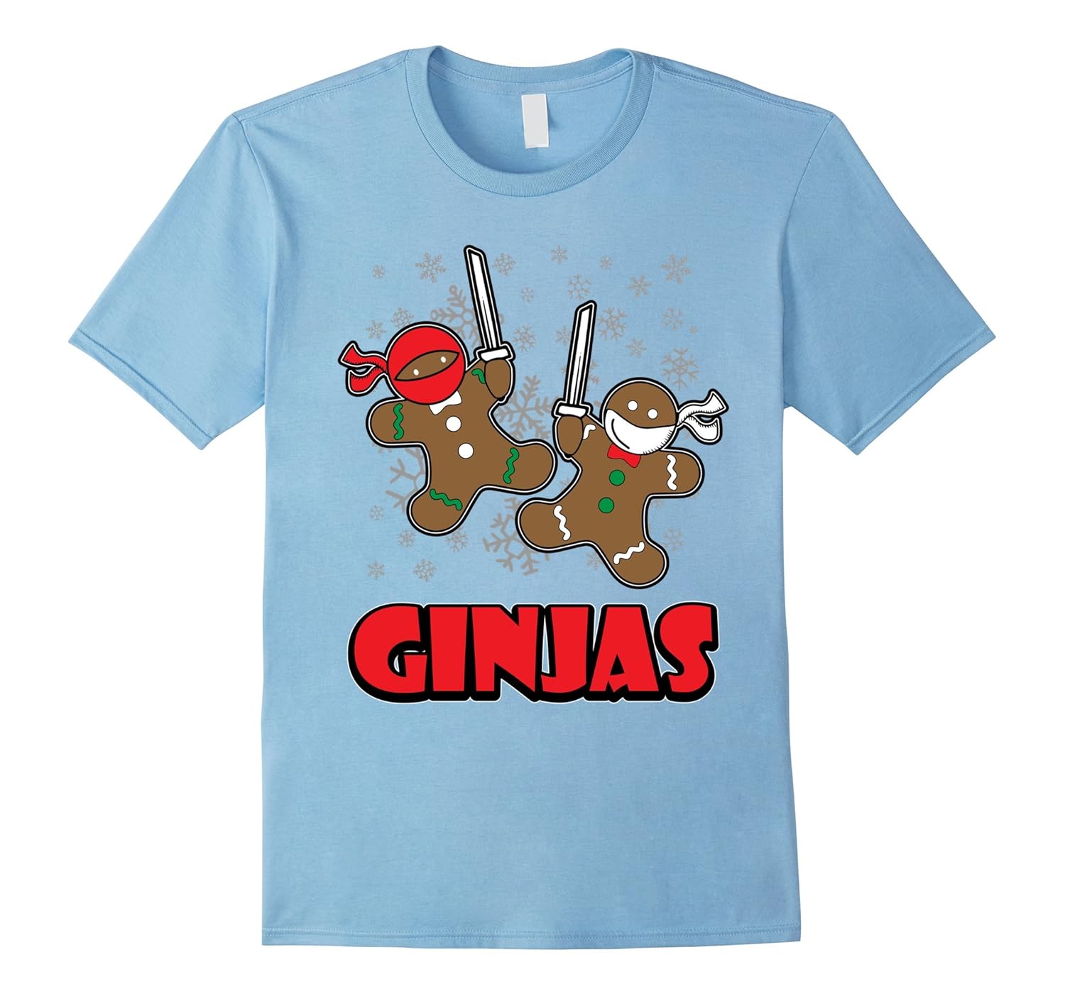 Funny Cute Gingerbread Man Ginjas Ninja Christmas Tee Shirt-ANZ